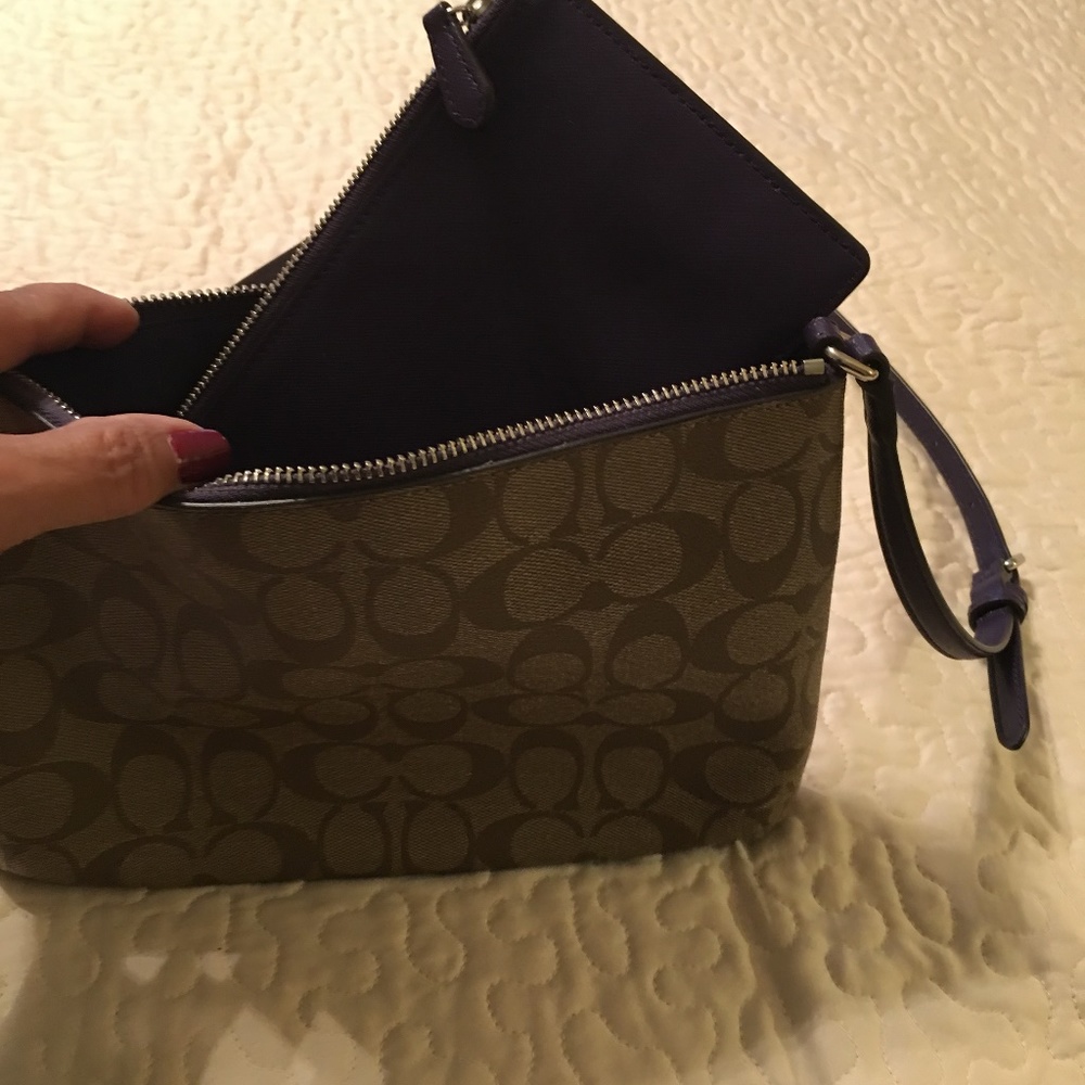 Coach Cross Body bag w/ cosmetic bag insert.